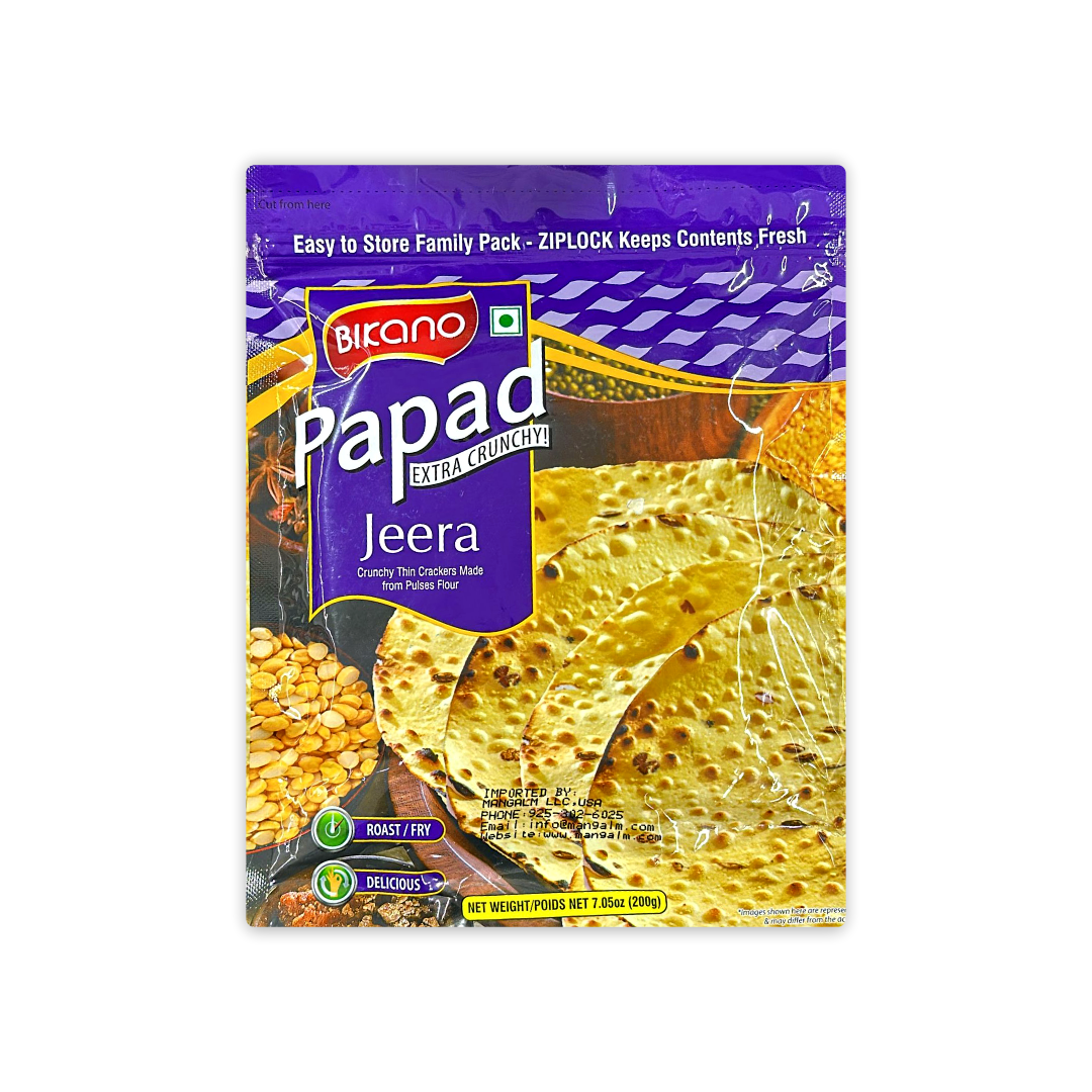BIKANO JEERA PAPAD EXTRA CRUNCHY 200 GM