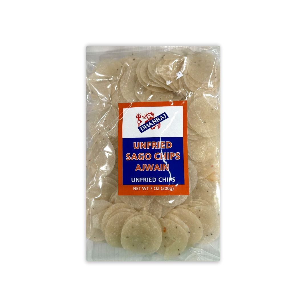 DHANRAJ UNFRIE SAGO CHIPS AJWAIN