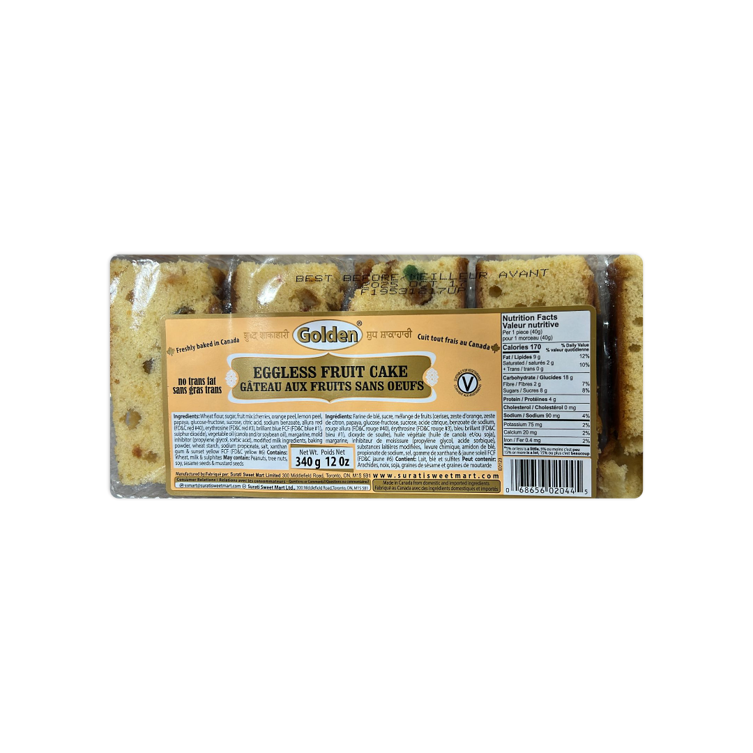 GOLDEN EGGLESS FRUIT CAKE GATEAU AUX FRUITS SANS OEUFS