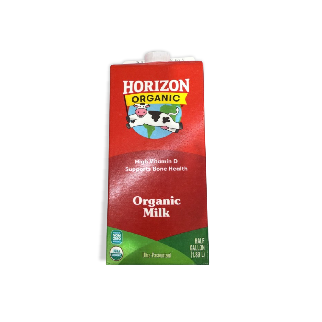 HORIZON ORGANIC MILK HIGH VITAMIN D SUPPORTS BONE HEALTH HALF GALLON