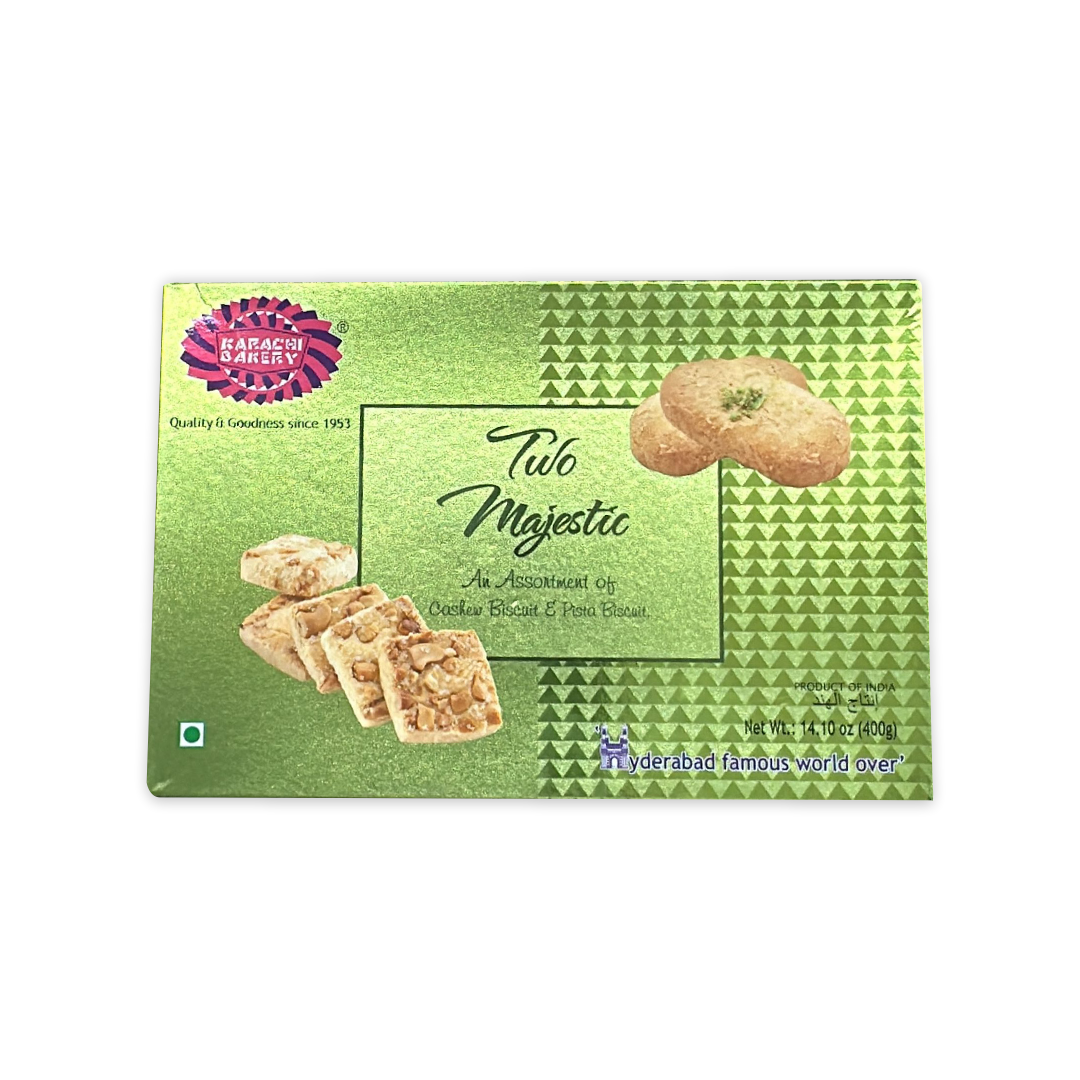 KARACHI BAKERY TWO MAJESTIC AN ASSONTMENT OF COSHEW BISCUIT & PISTA BISCUIT