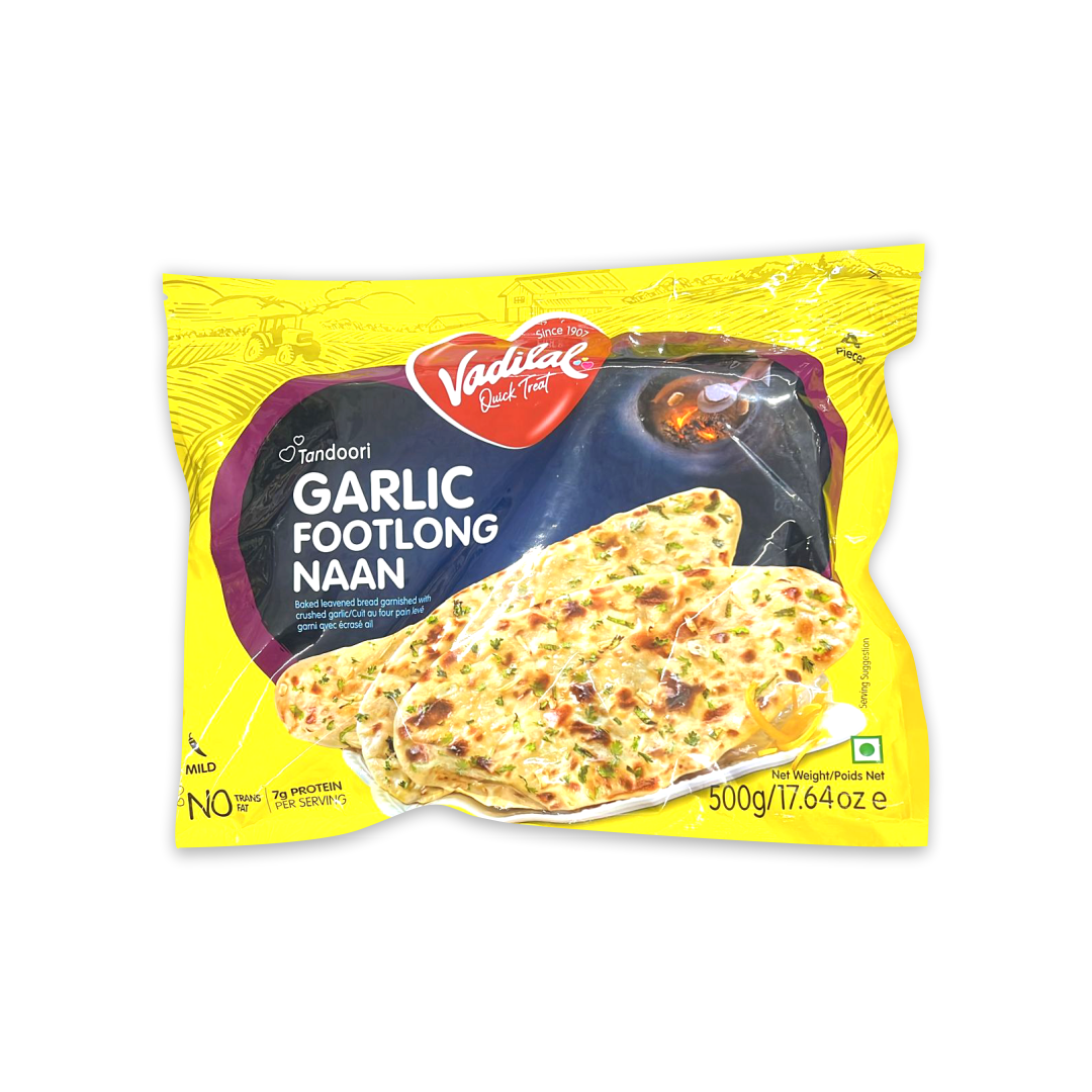 VADILAL TANDOORI GARLIC FOOTLONG NAAN 4 PCS