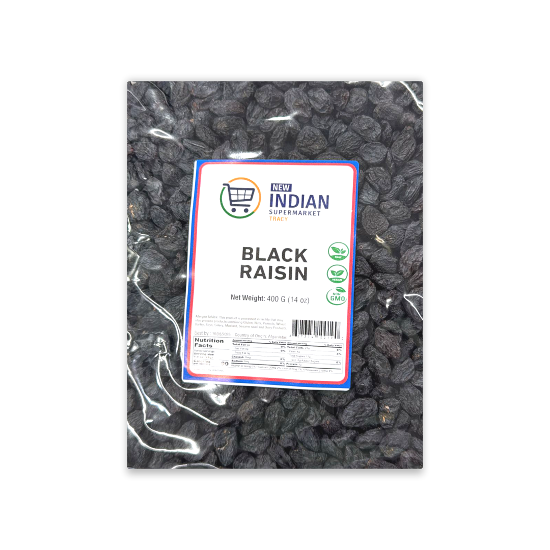 BLACK RAISINS BY INDIAN SUPERMARKET