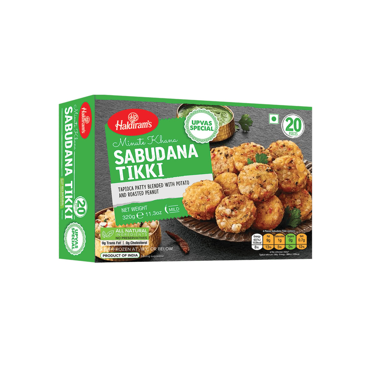 HALDIRAMS MINUTE KHANA SABUDANA TIKKI 20PCS
