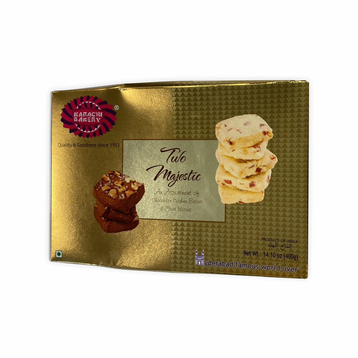 KARACHI BAKERY TWO MAJESTIC ASSORTMENT OF CHOCOLATE CASHEW & FRUIT BISCUITS