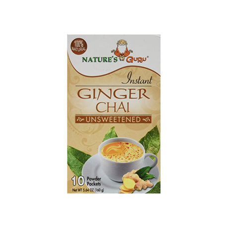NATURE'S GURU INSTANT GINGER CHAI UNSWEETENED ( 10 POWDER PACKETS )