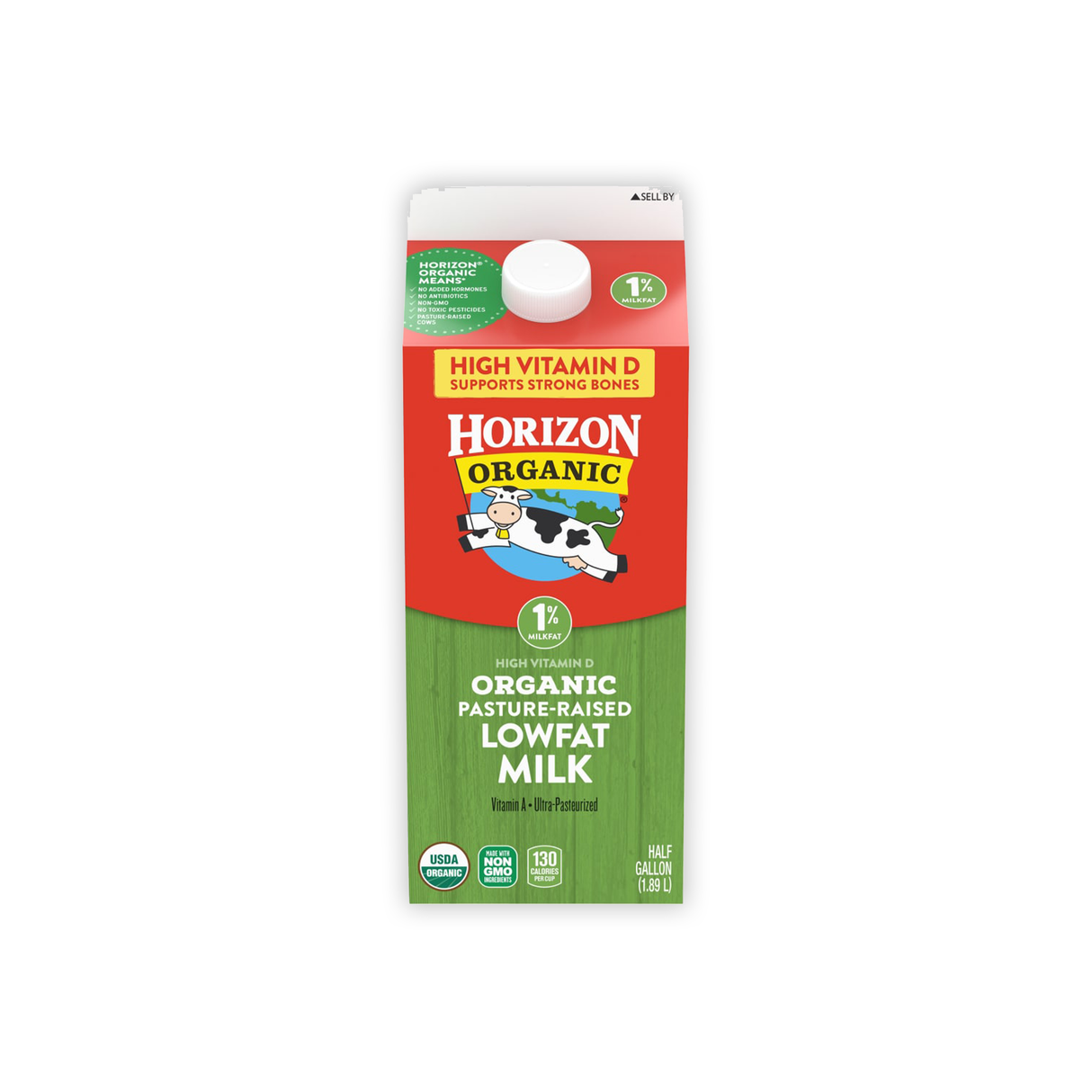 HORIZON ORG 1% PASTURE-RAISED LOW FAT MILK - 1/2 GALLON