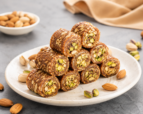 Indian Sweets: Almond Anjeer Rolls