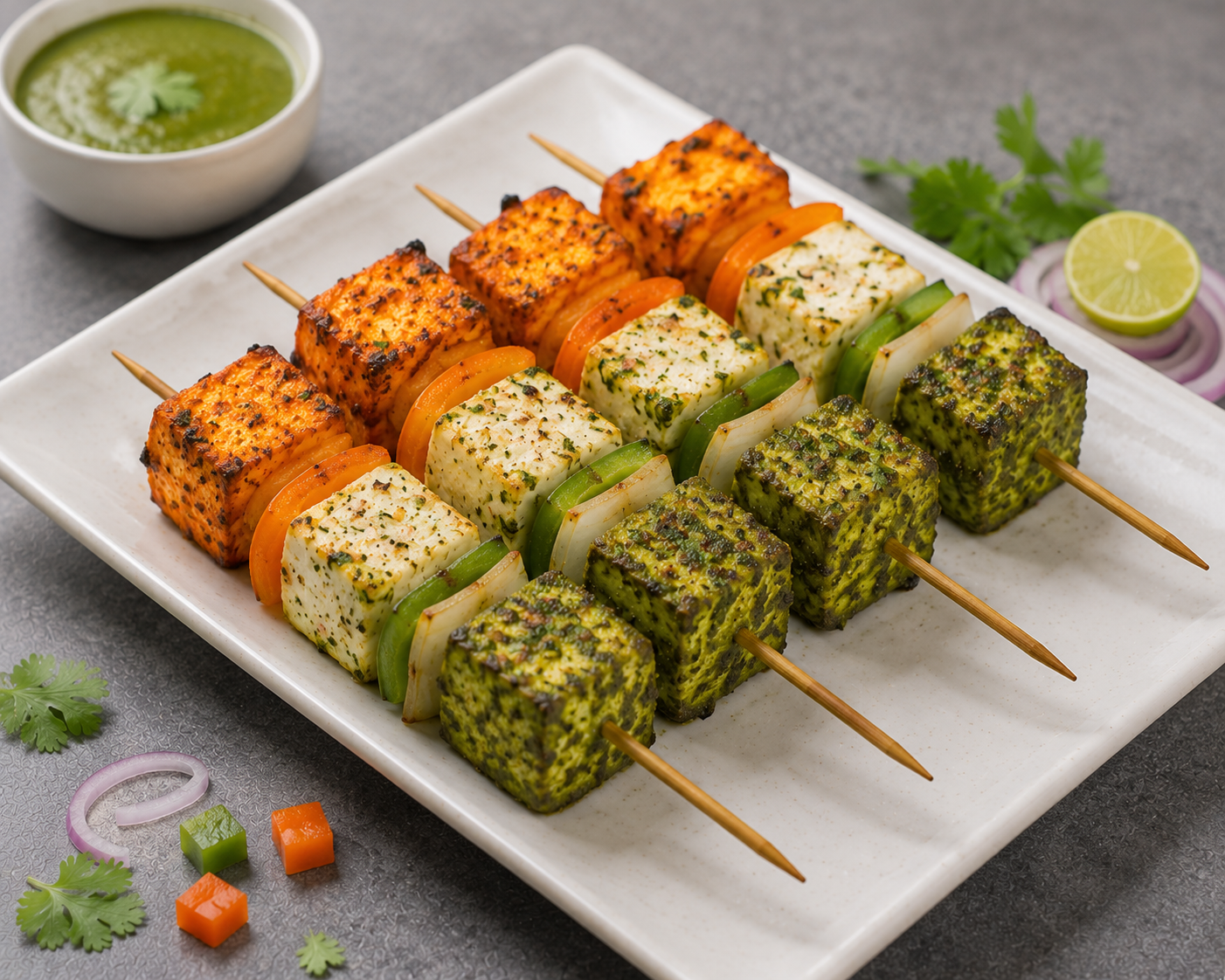 Independence Day Special: Tiranga Paneer & Veggie Skewers