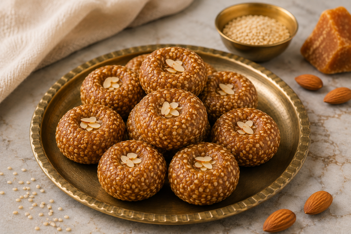 Indian Sweets: Til Jaggery Peda