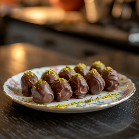 Indian Sweet: Gulkand Stuffed Chocolate Dates