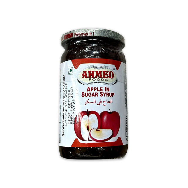 Ahmed Apple in Sugar Syrup - Sweet and juicy apple slices preserved in delicious sugar syrup, perfect for desserts and snacks.