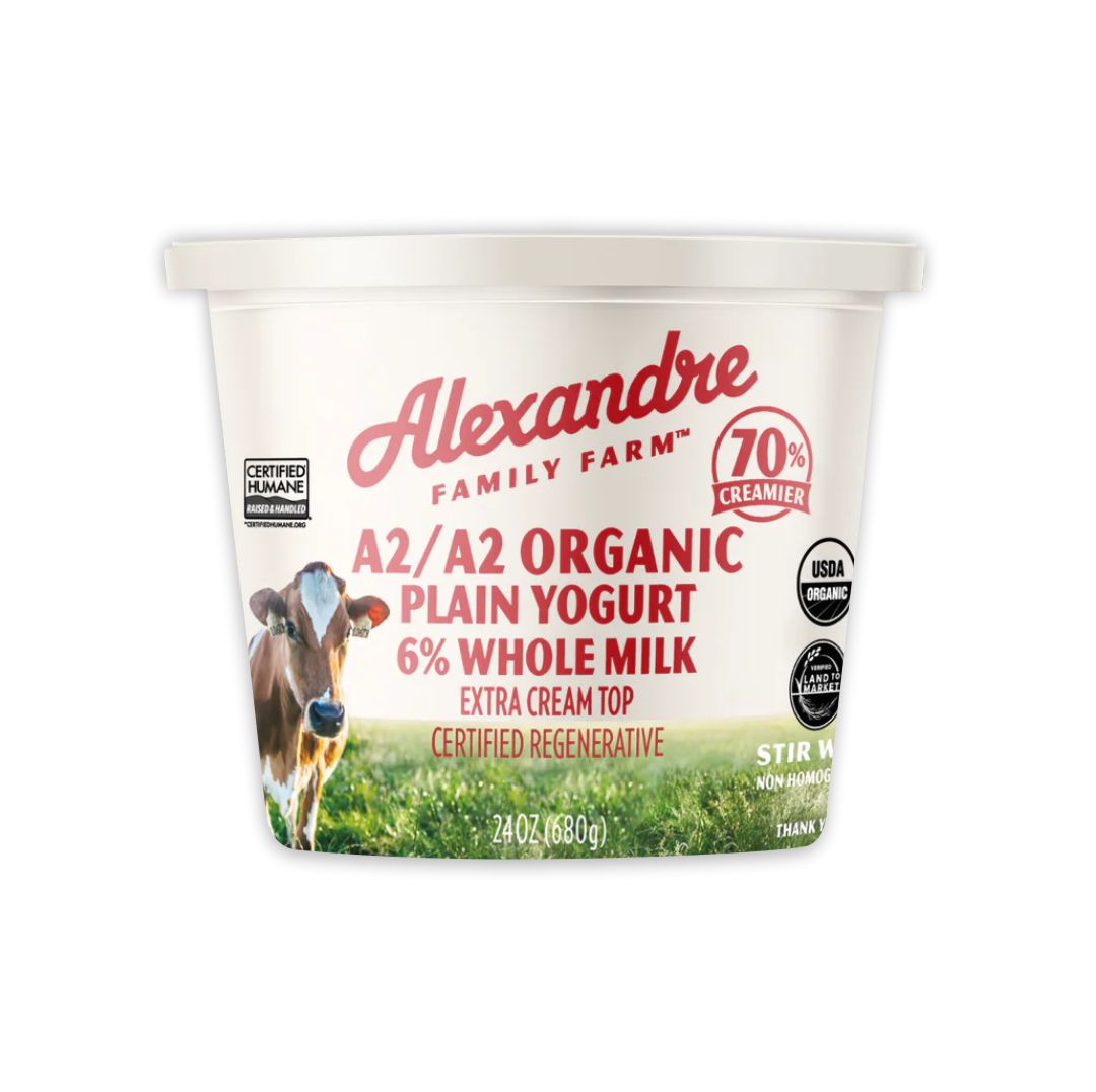 Alexandre Butter ALEXANDRE FAMILY FARM A2/A2 ORGANIC PLAIN YOGURT (6% WHOLE MILK) – New ...