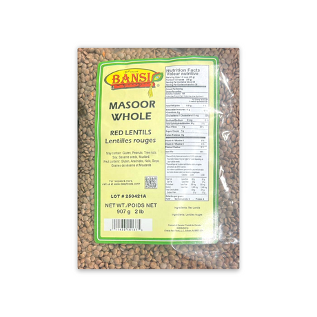 BANSI MASOOR WHOLE (RED LENTILS LENTILLES ROUGES)