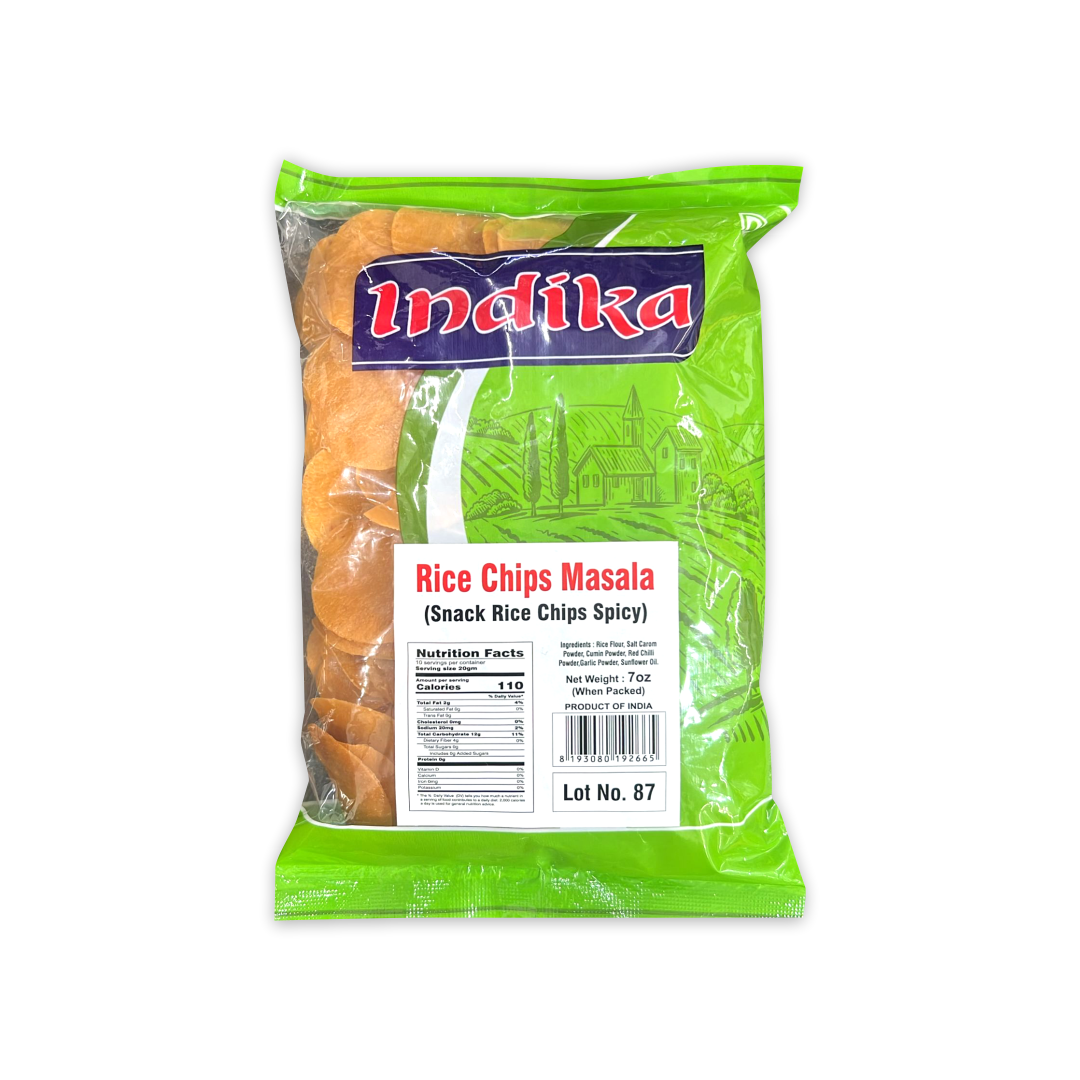 INDIKA RICE CHIPS MASALA ( SNACK RICE CHIPS SPICY )