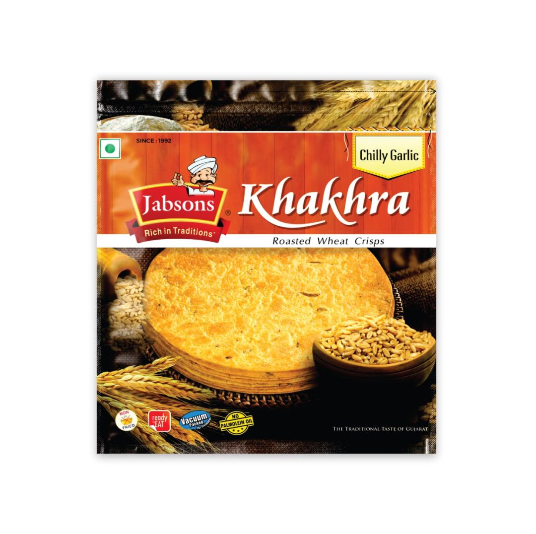 JABSONS KHAKHRA ROASTED WHEAT CRISPS ( CHILLY GARLIC )