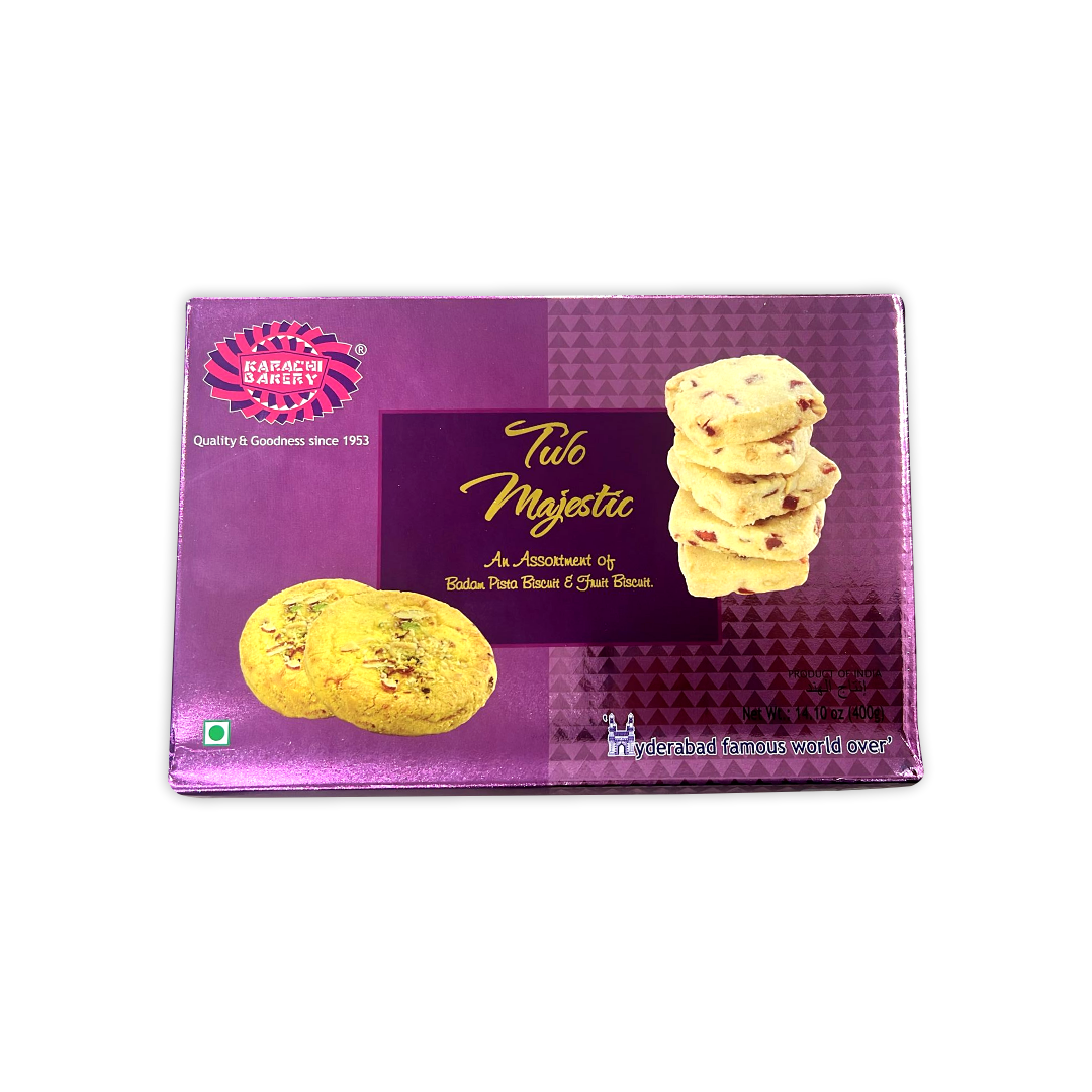 KARACHI BAKERY TULO MAJESTIC AN ASSORTMENT OF BADAM PISTA BISCUITS & FRUIT BISCUITS