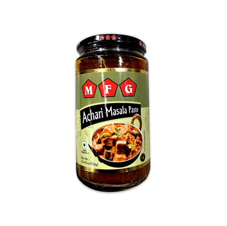 MFG Achari Masala Paste - Tangy and spicy paste made with a blend of pickling spices, ideal for enhancing the flavor of vegetables and meats