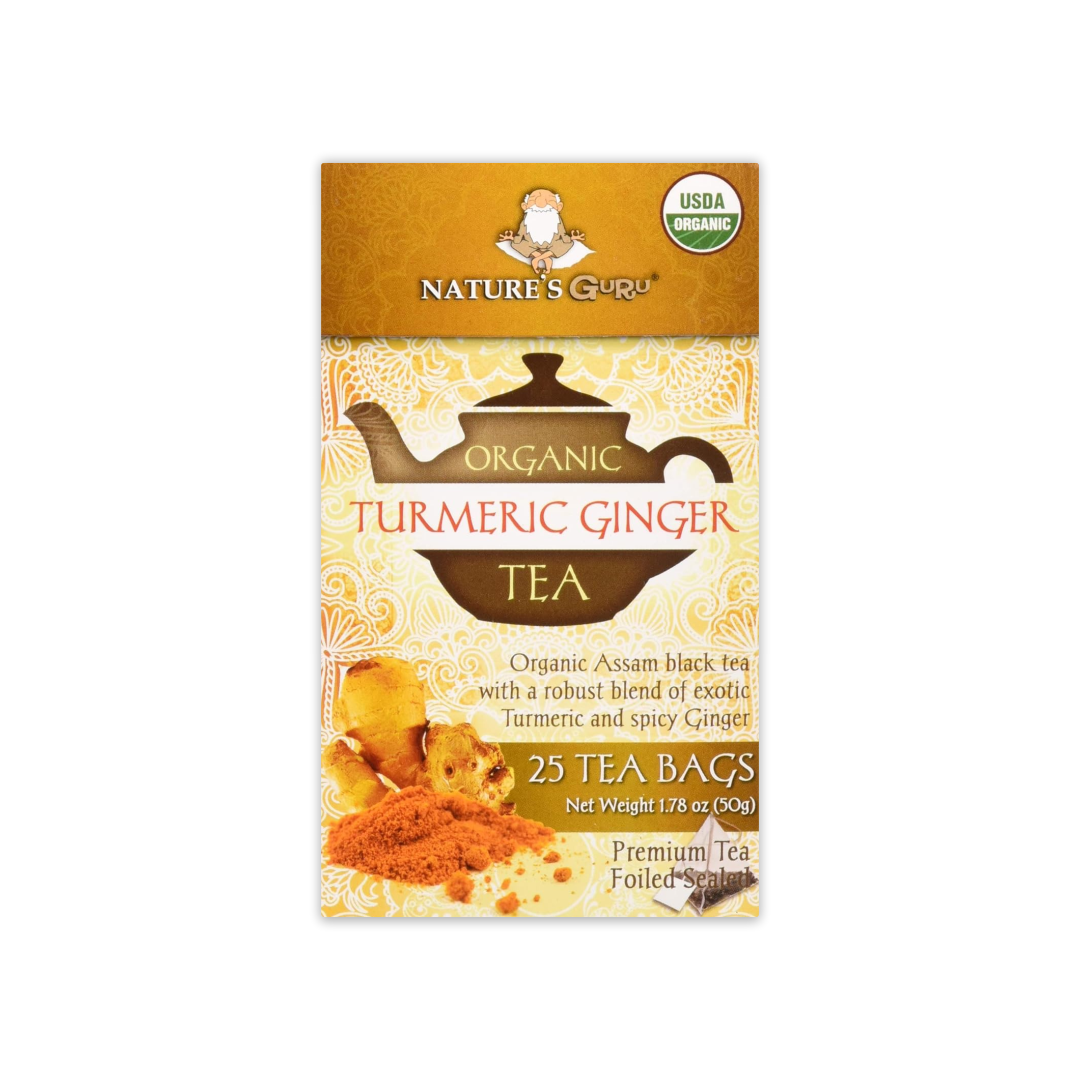 NATURE'S GURU ORGANIC TURMERIC GINGER TEA (25 TEA BAGS)