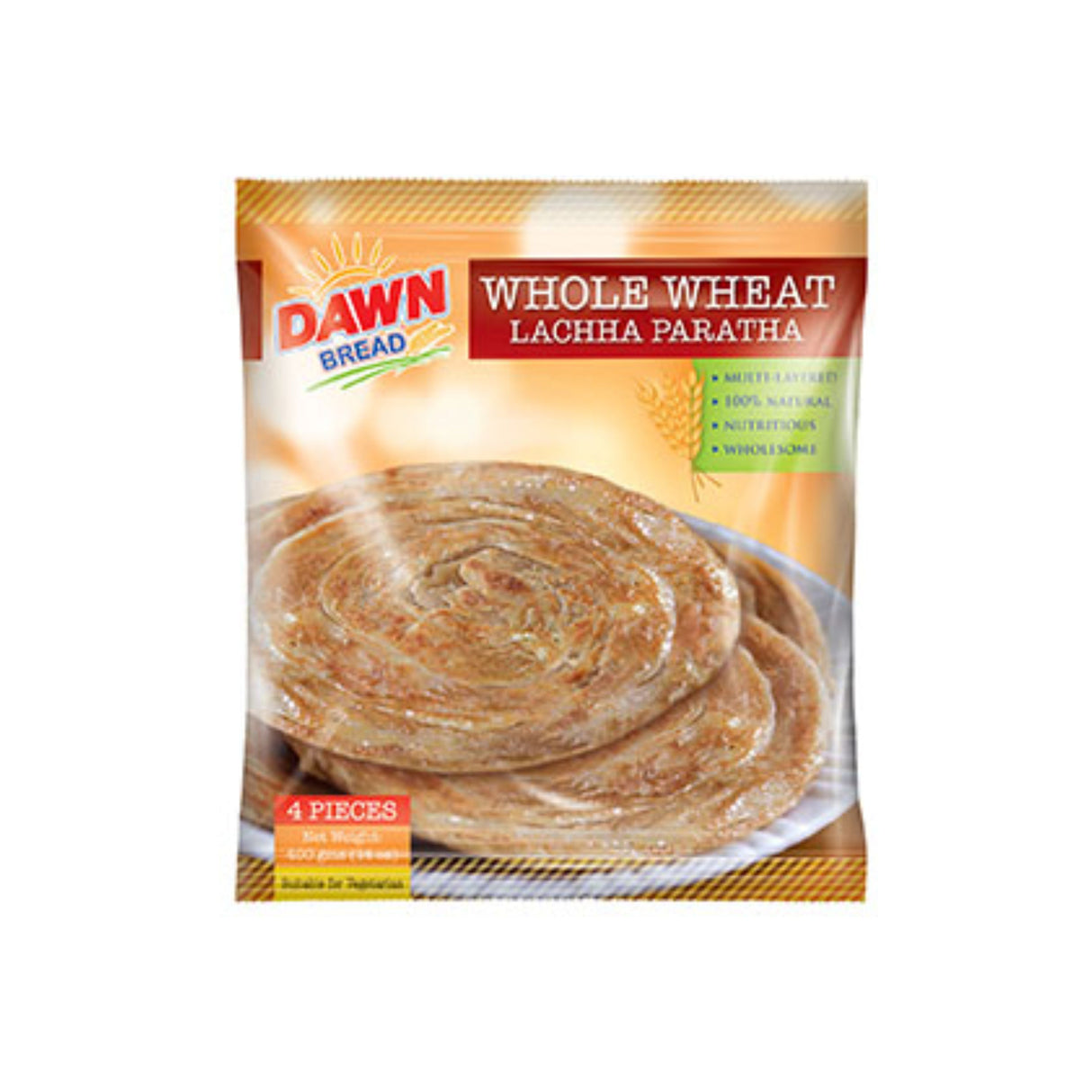 DAWN BREAD WHOLE WHEAT LACHHA PARATHA 4PCS