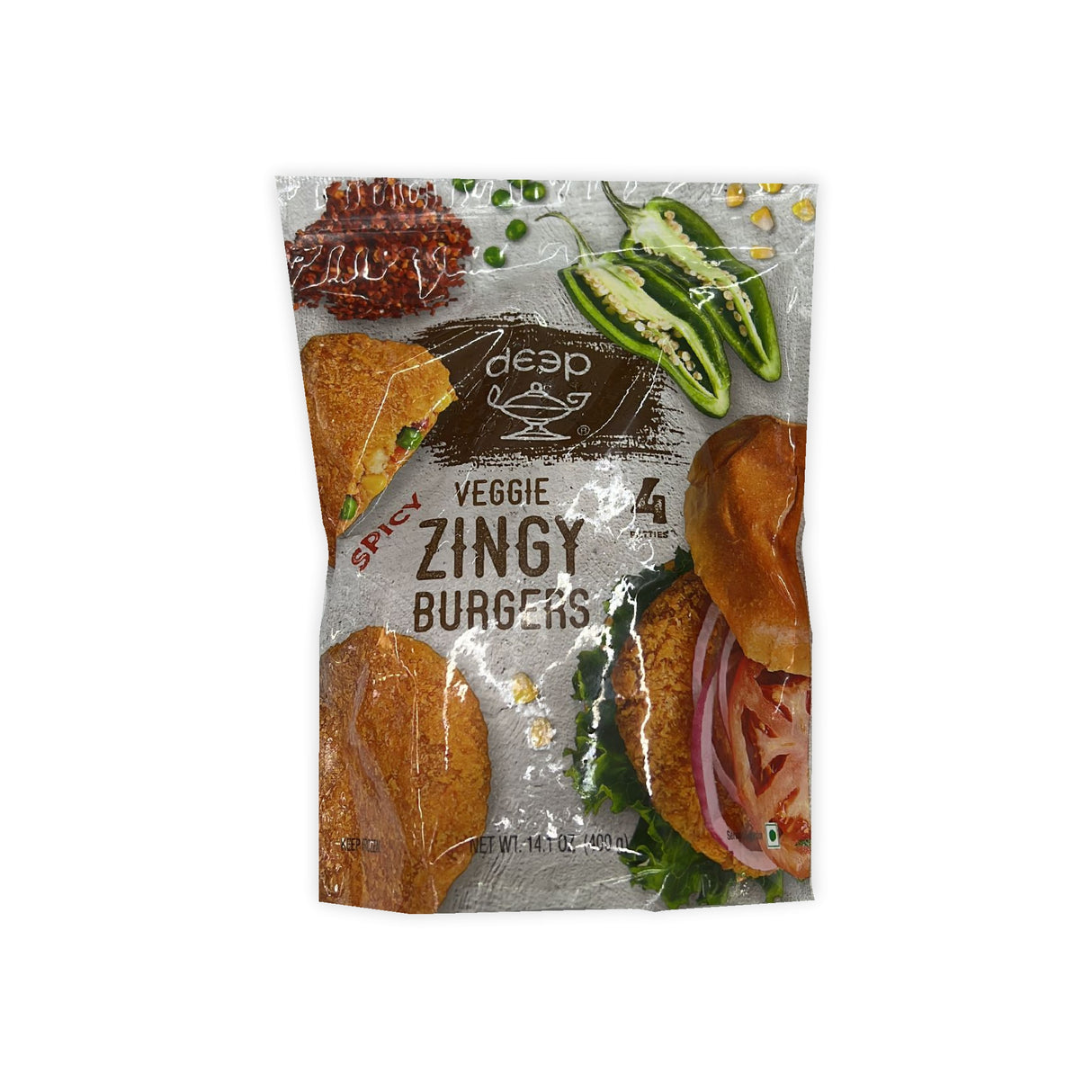 DEEP VEGGIE ZINGY BURGERS 4 PATTIES