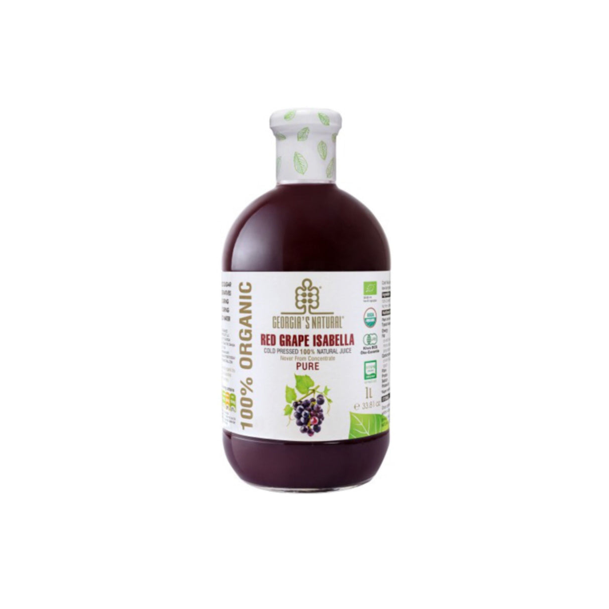 GEORGIA'S NATURAL ORGANIC RED GRAPE ISABELLA JUICE 1LTR