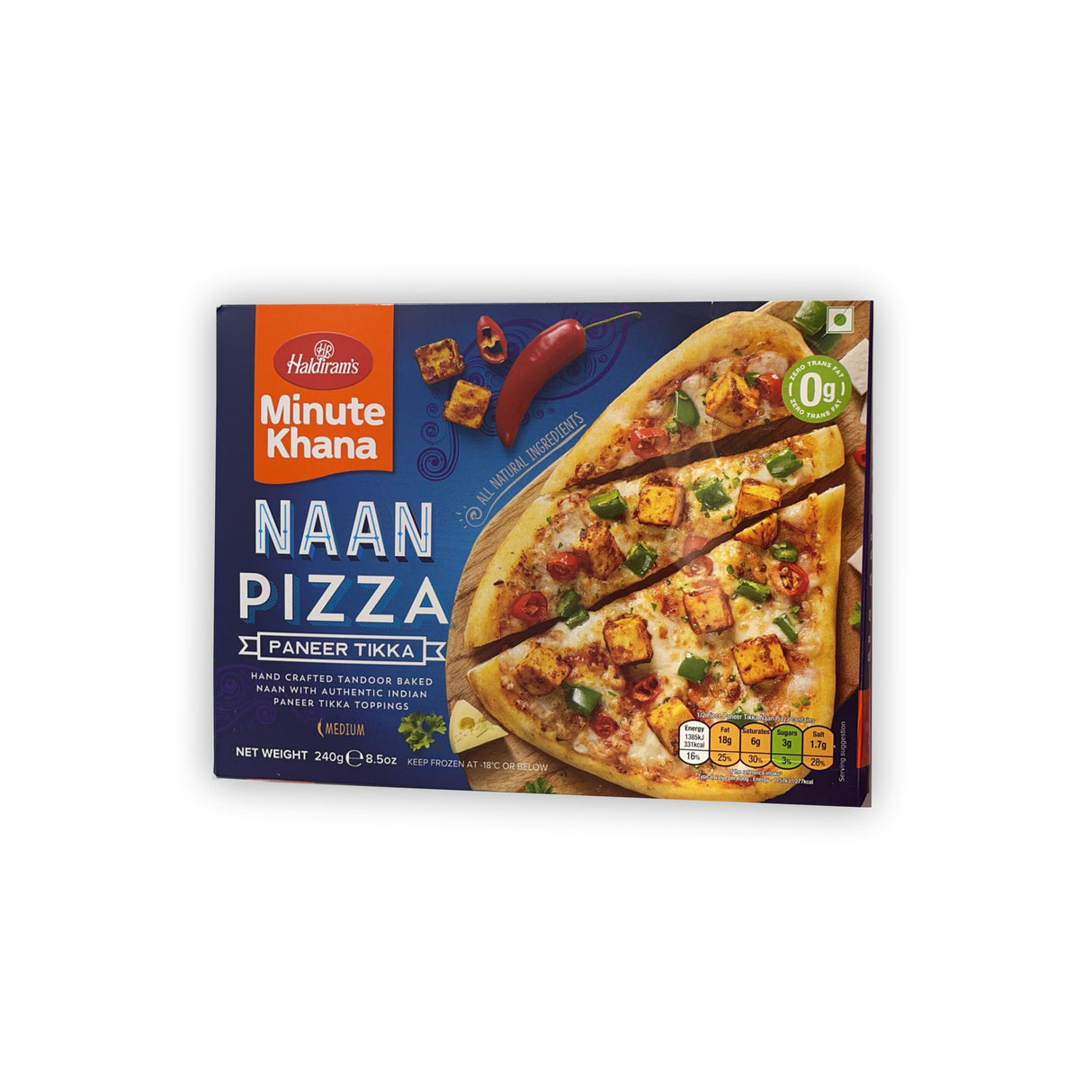 HALDIRAM'S MINUTE KHANA NAAN PIZZA PANEER TIKKA 224GM