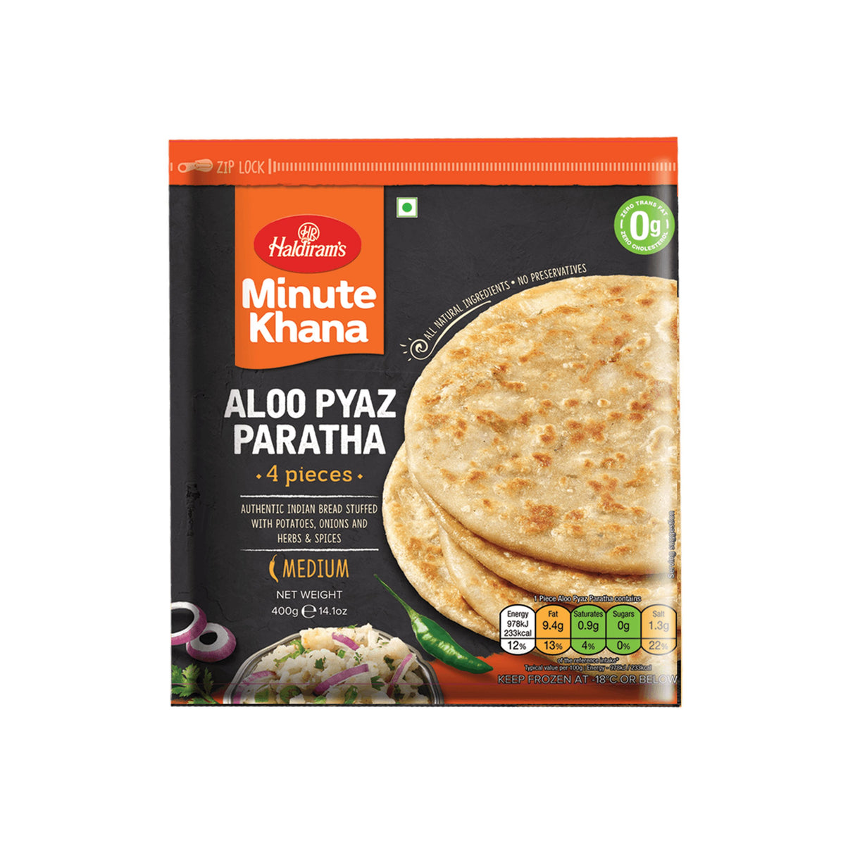 HALDIRAMS MINUTE KHANA ALOO PYAAZ PARATHA 16PCS