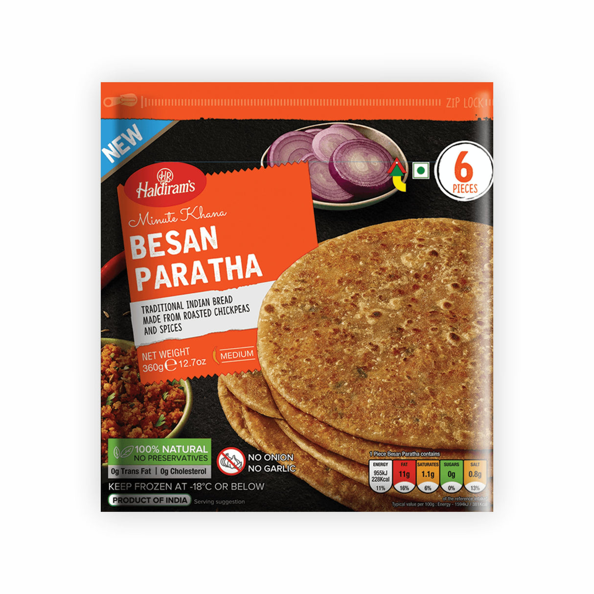 HALDIRAMS MINUTE KHANA BESAN PARATHA 6PCS