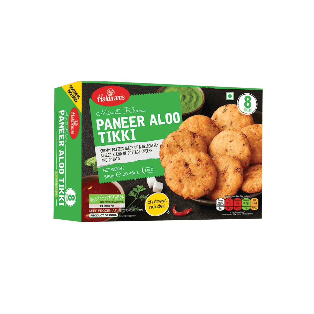 HALDIRAMS MINUTE KHANA PANEER ALOO TIKKI 8PCS