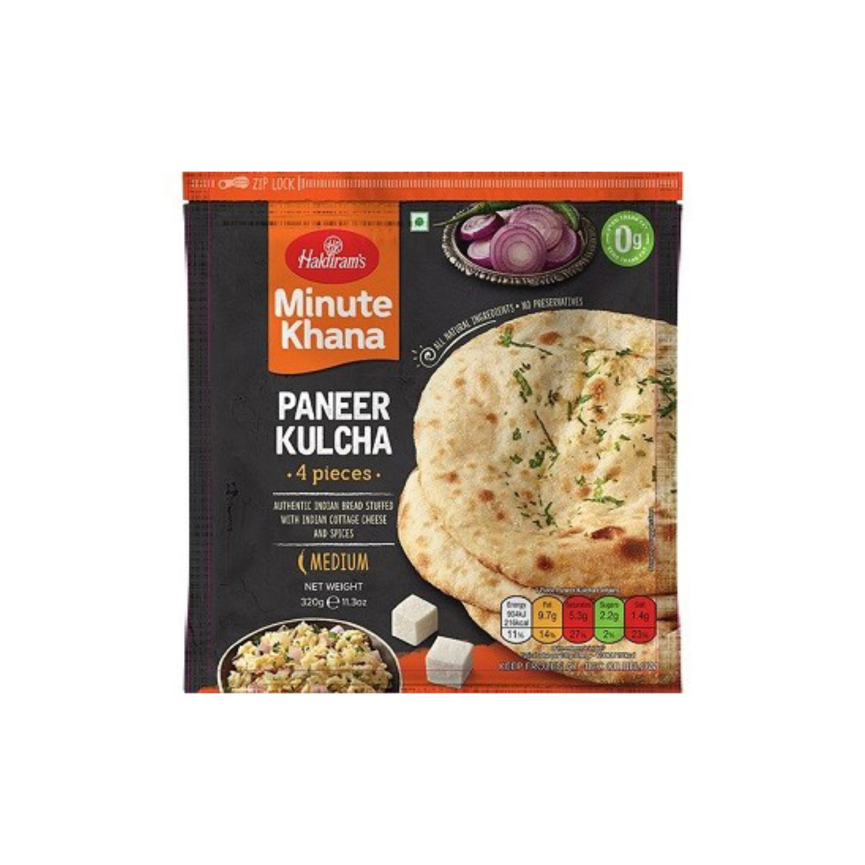 HALDIRAMS MINUTE KHANA PANEER KULCHA 4PCS