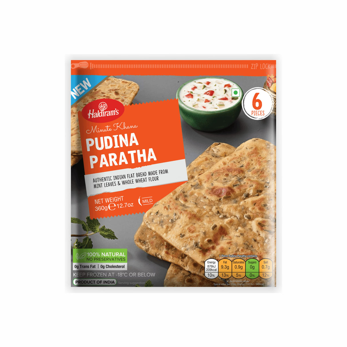 HALDIRAMS MINUTE KHANA PUDINA PARATHA 6PCS