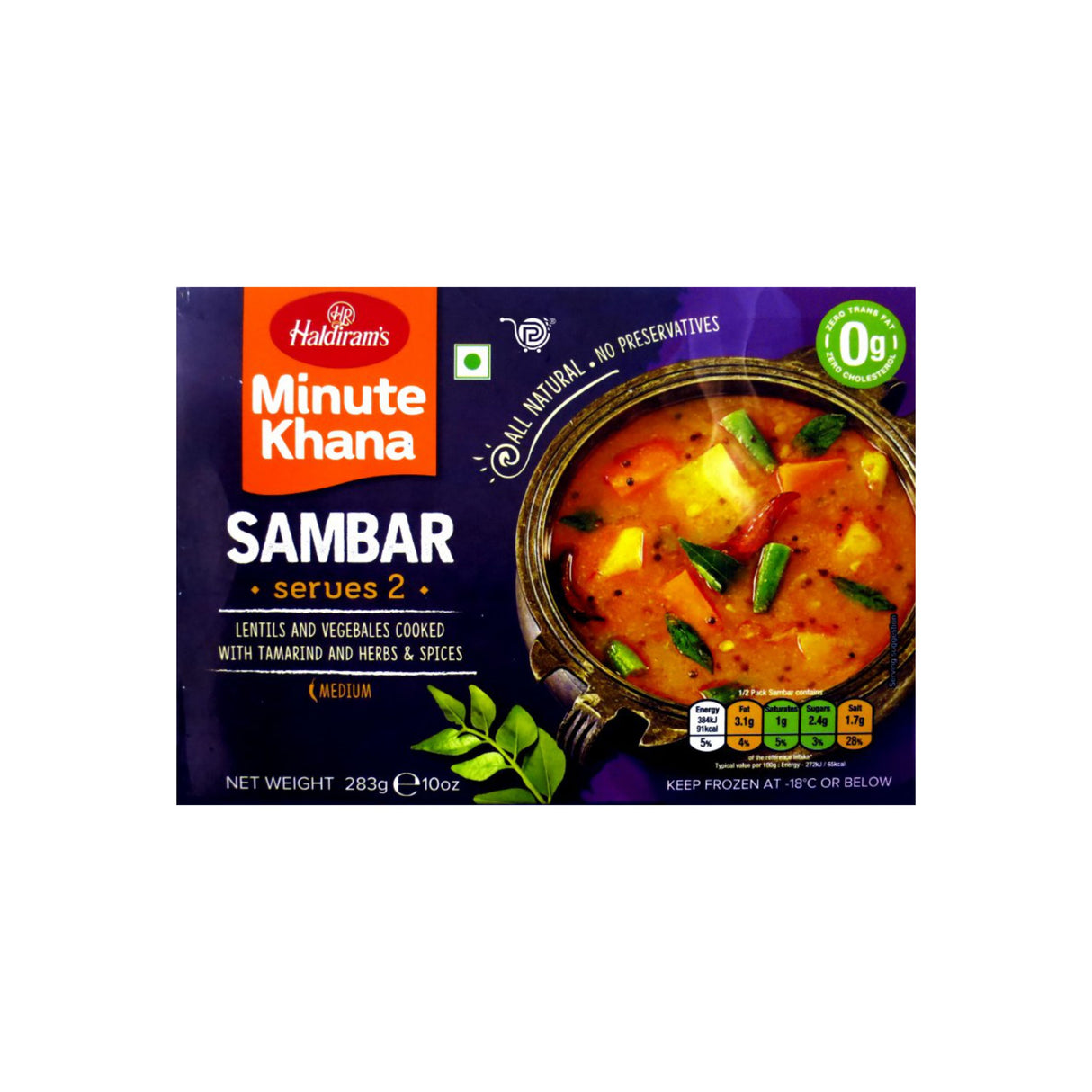 HALDIRAMS MINUTE KHANA SAMBAR 283GM