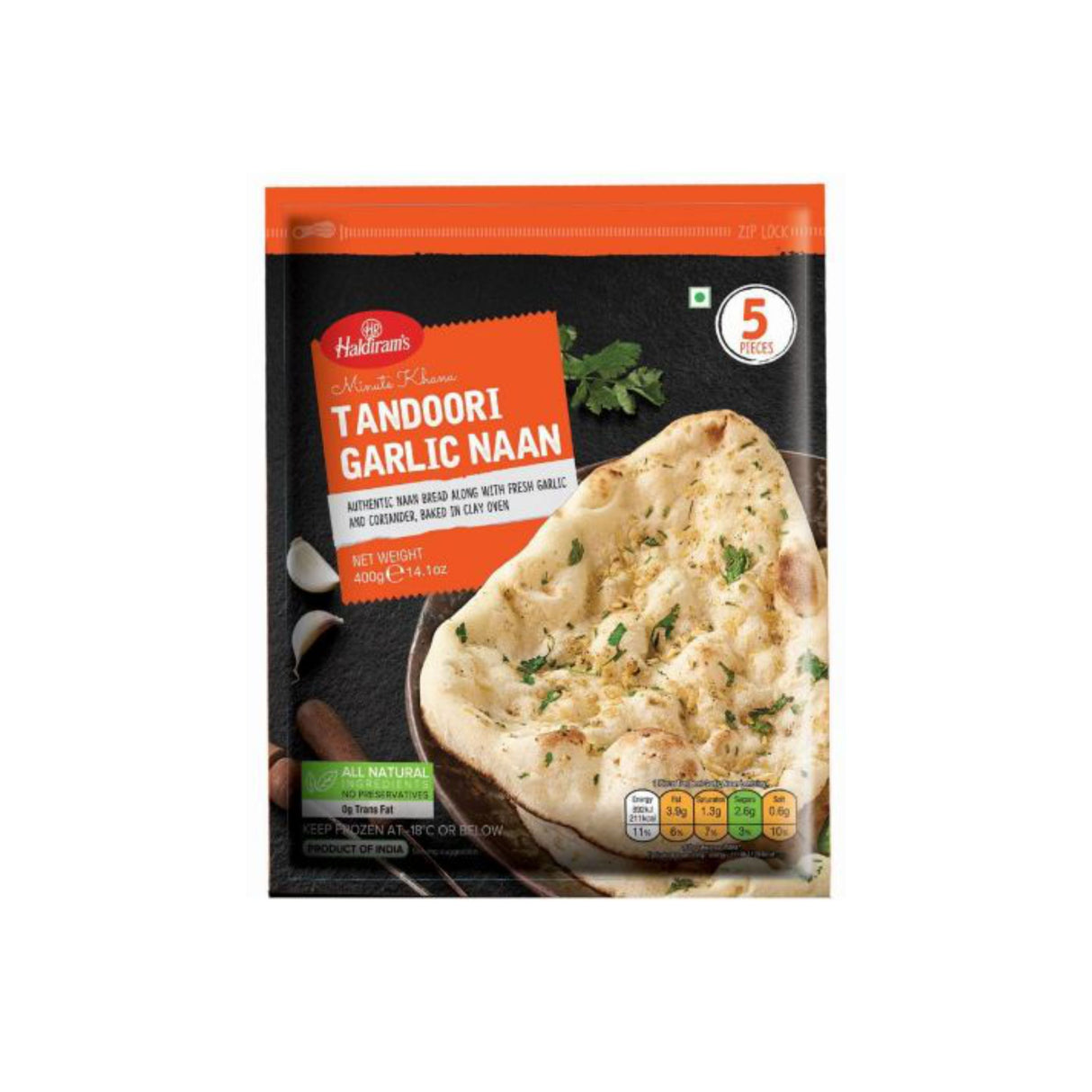 HALDIRAMS MINUTE KHANA TANDOORI GARLIC NAAN