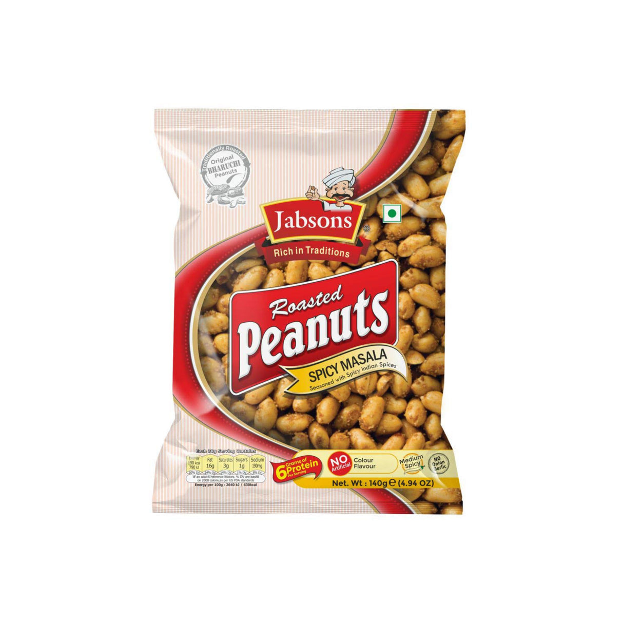 JABSONS ROASTED PEANUTS SPICY MASALA