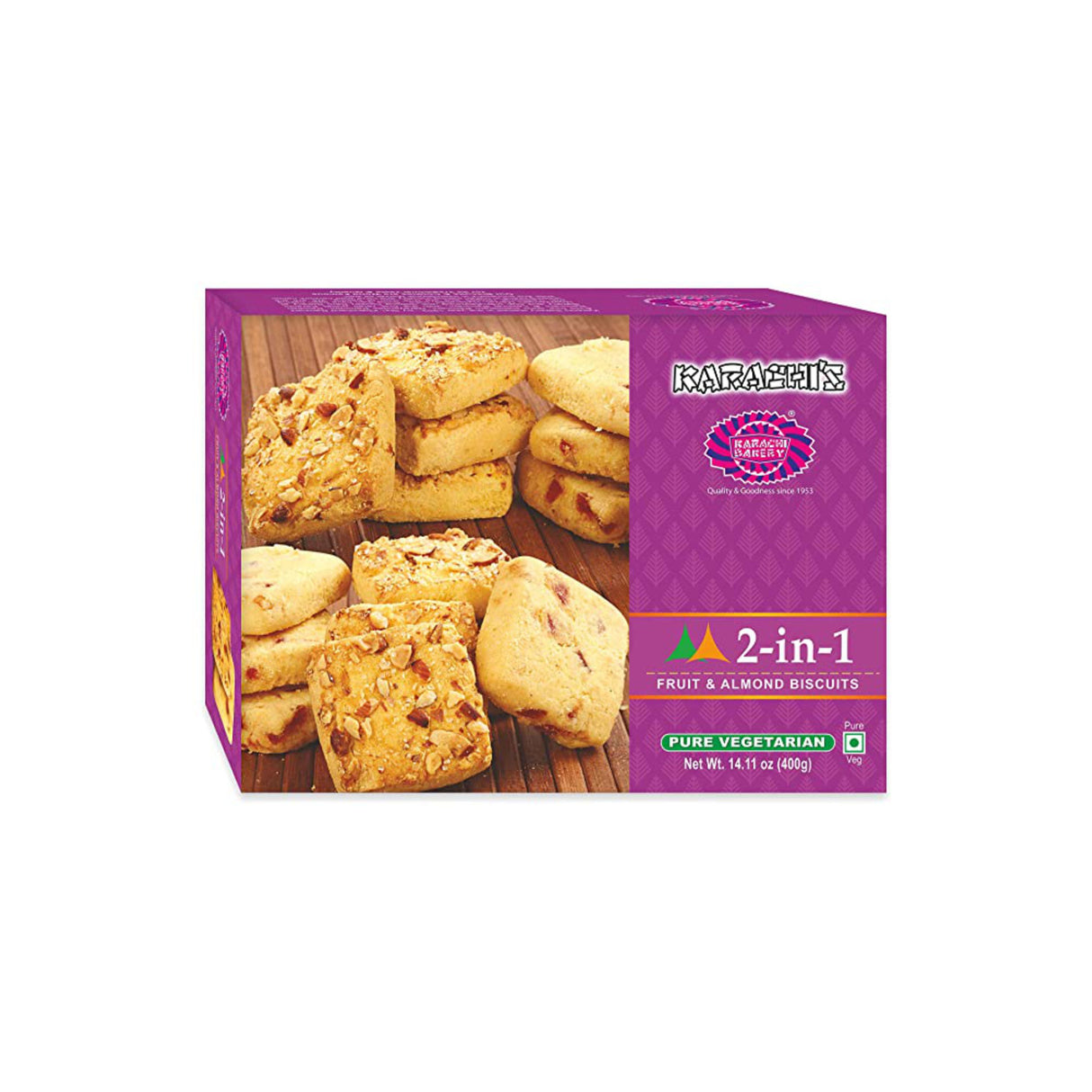 KARACHI BAKERS 2 IN 1 - FRUIT AND ALMONDS BISCUIT