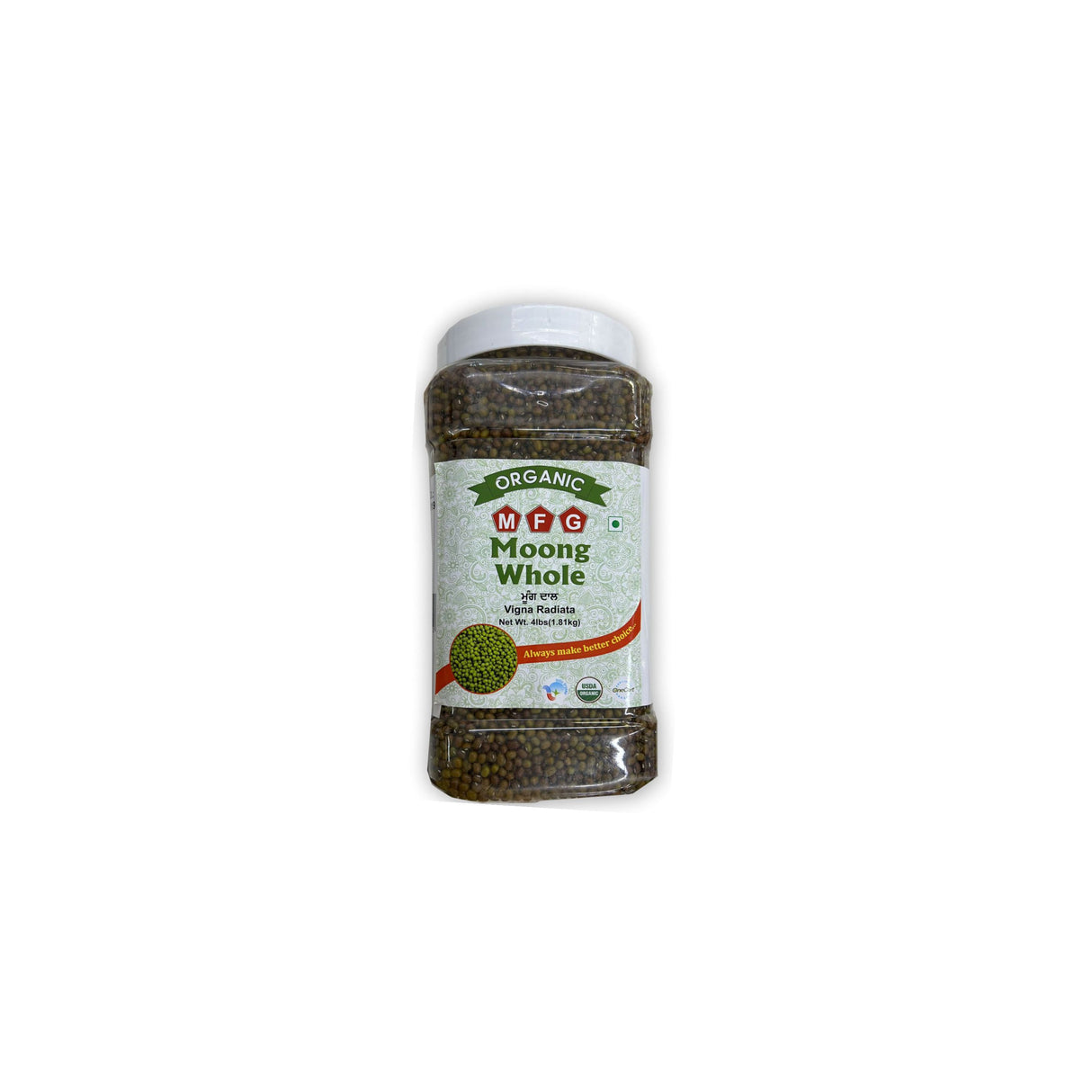 MFG ORGANIC MOONG WHOLE 4LB