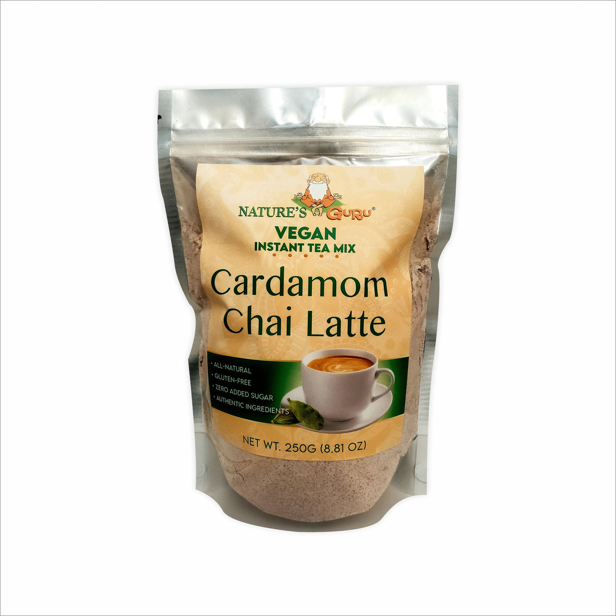 NATURE'S GURU VEGAN INSTANT TEA MIX CARDAMOM CHAI LATTE