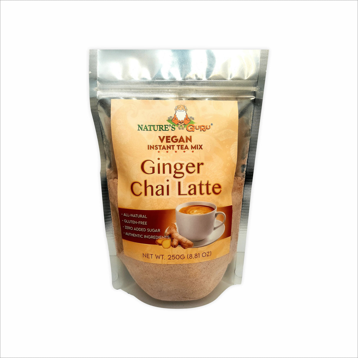 NATURE'S GURU VEGAN INSTANT TEA MIX GINGER CHAI LATTE