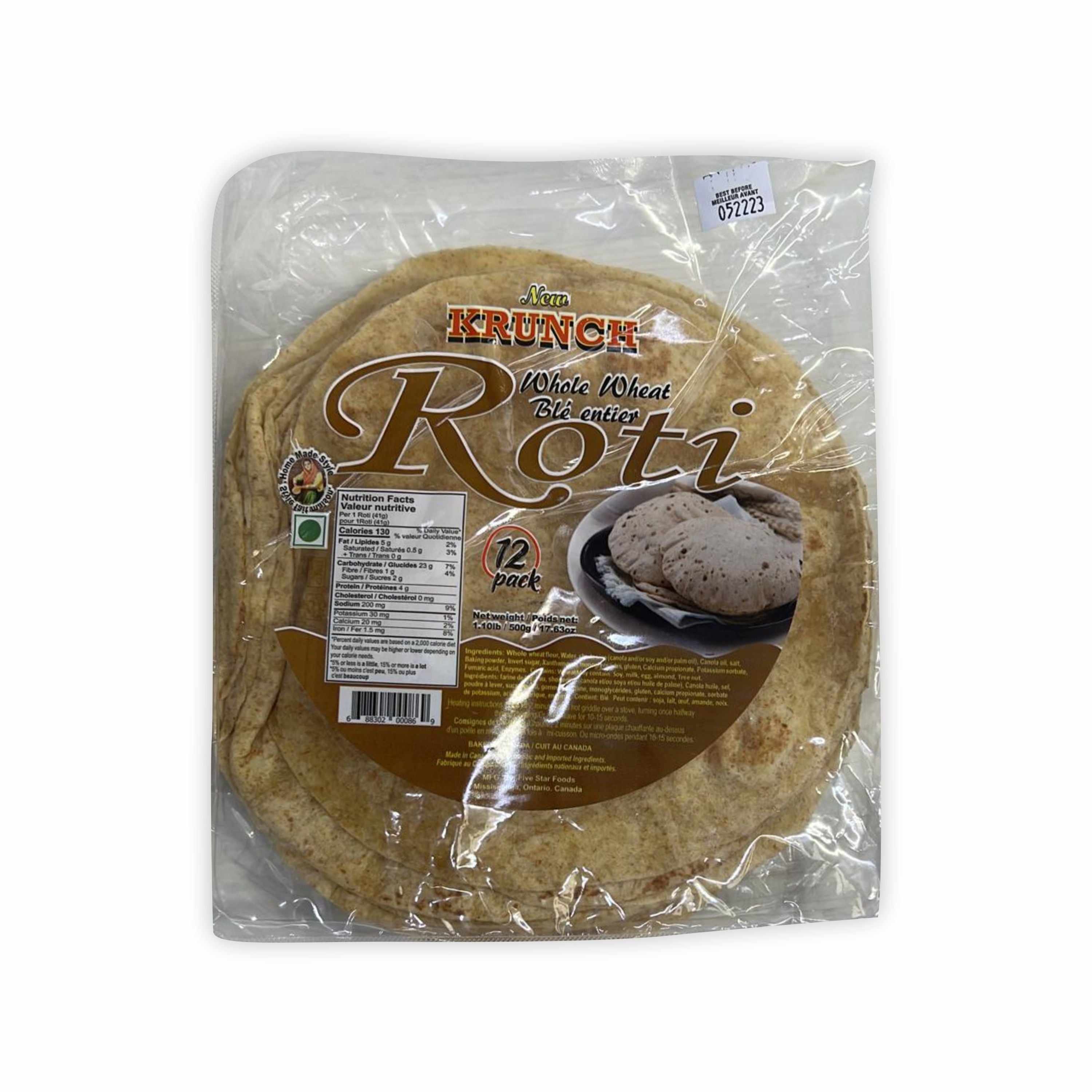 Supermarket Roti NEW KRUNCH ROTI WHOLE WHEAT – New Indian Supermarket, Tracy