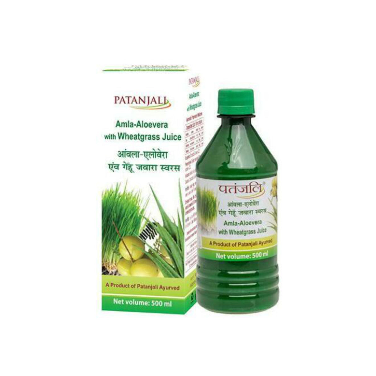 PATANJALI AMLA ALEO VERA JUICES WITH WHEAT GRASS 500ML