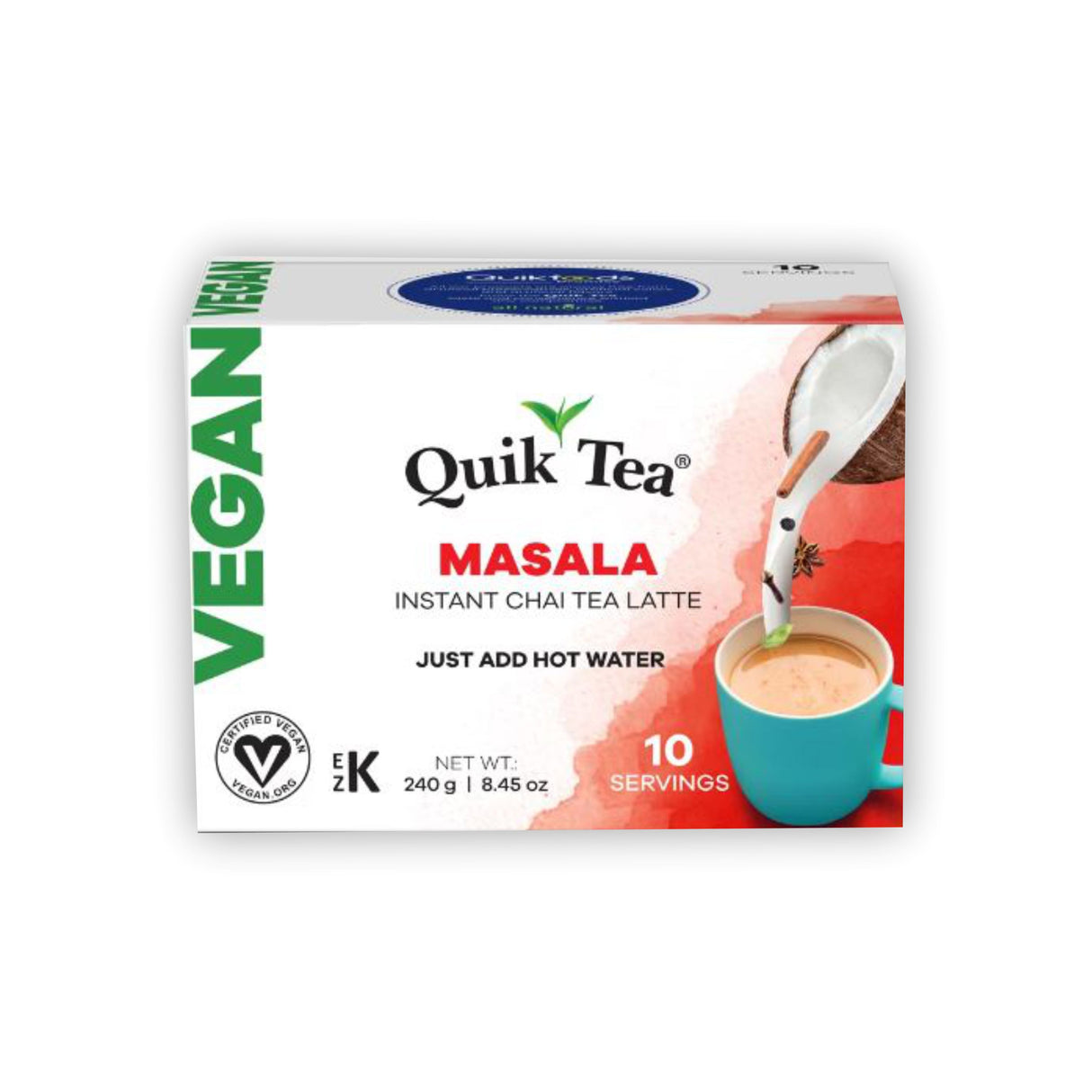 QUIK TEA VEGAN MASALA CHAI - 10 SACHETS