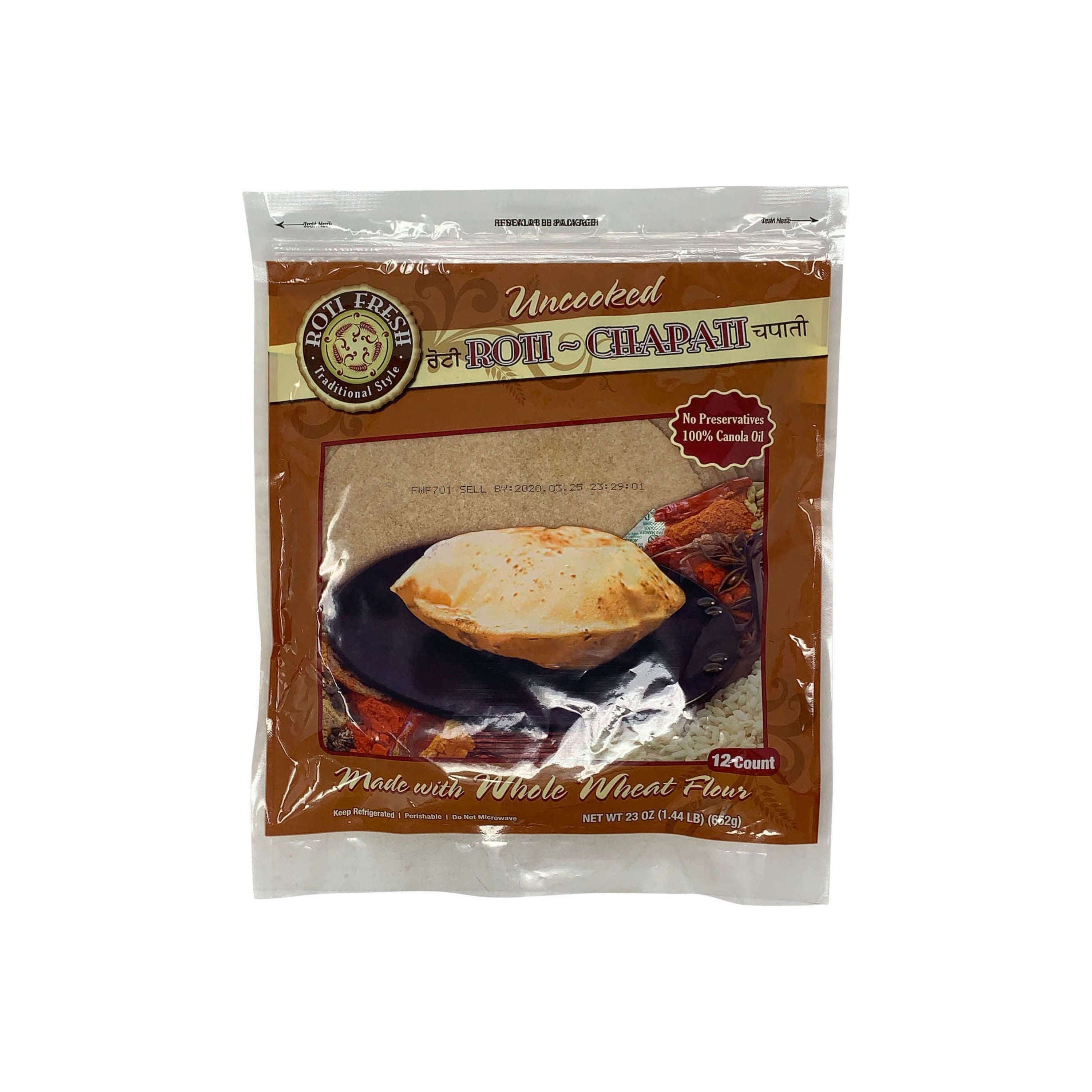 ROTI FRESH CHAPATI 12PCS – New Indian Supermarket, Tracy