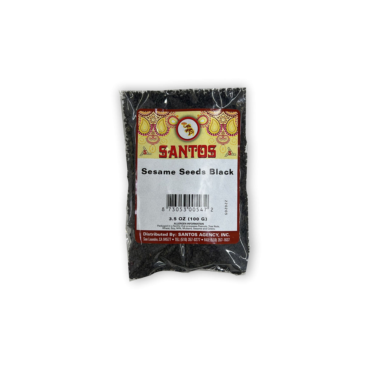 SANTOS SESAME SEEDS BLACK 7OZ