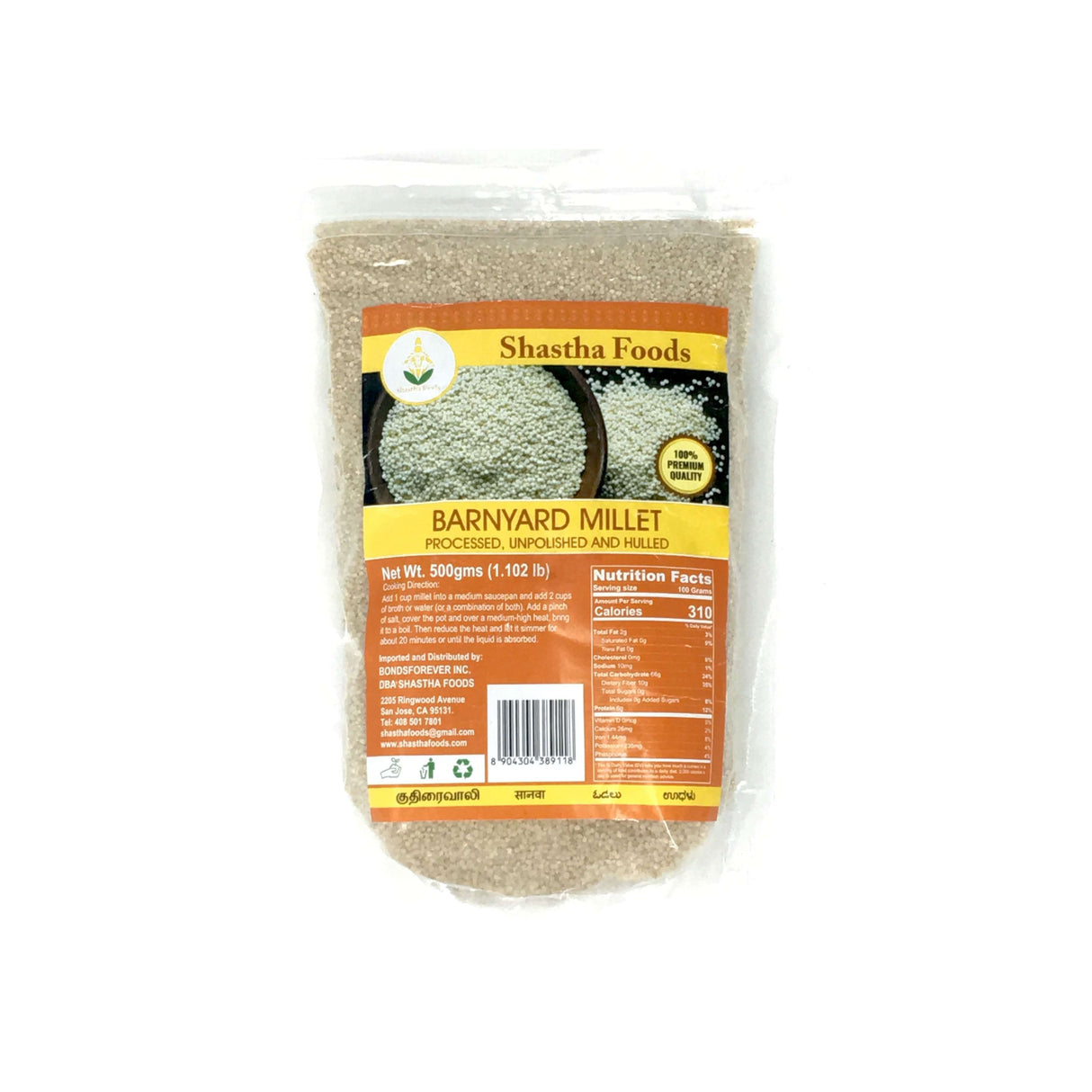 SHASTHA FOODS BARNYARD MILLET