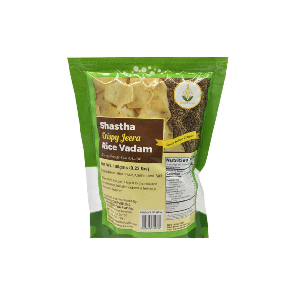 SHASTHA FOODS CRISPY JEERA RICE VADAM