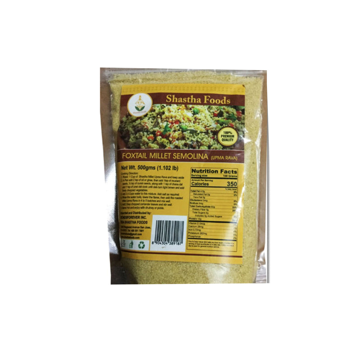 SHASTHA FOODS FOXTAIL MILLET SEMOLINA