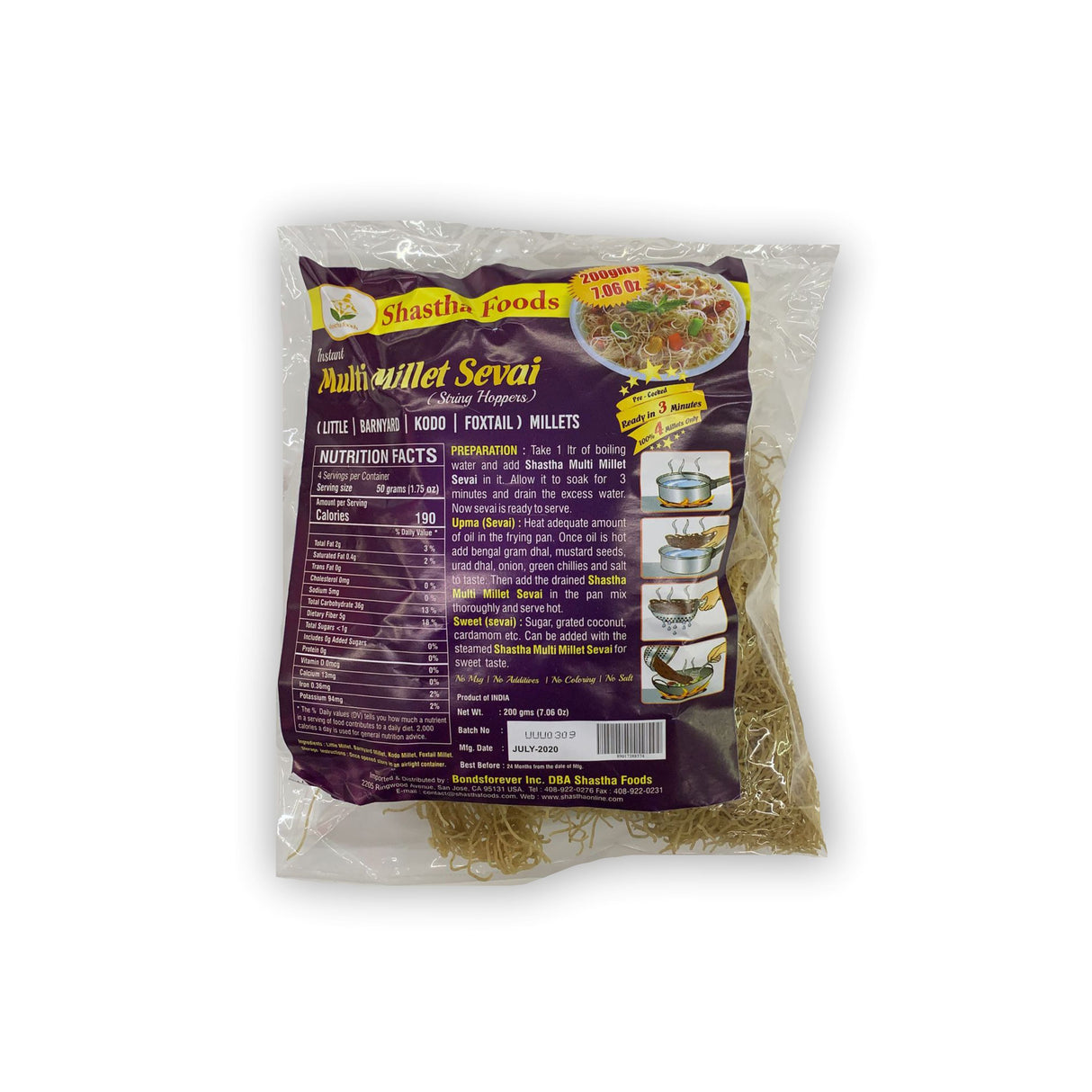 SHASTHA FOODS MULTI MILLET SEVAI