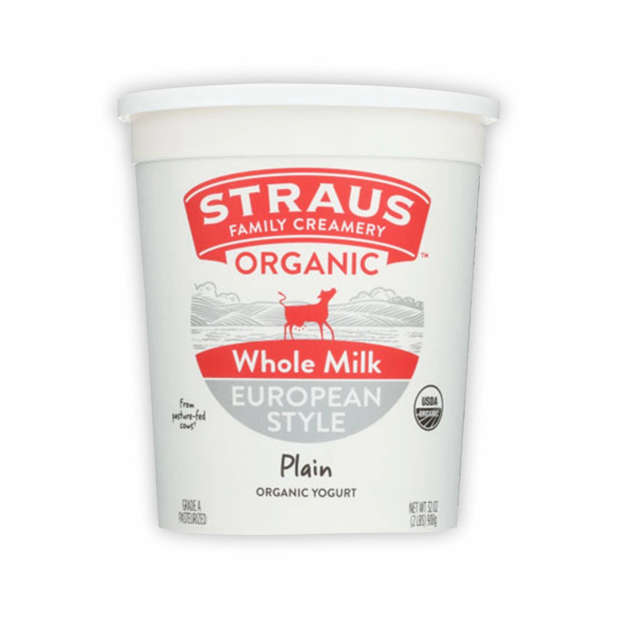 STRAUS ORGANIC WHOLE MILK EUROPEAN STYLE PLAIN YOGURT