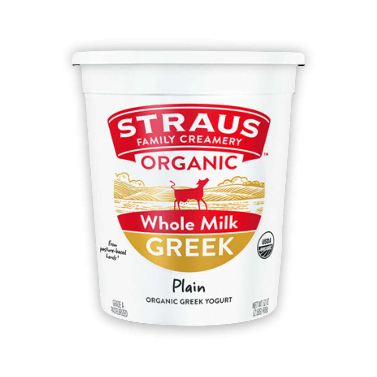 STRAUS ORGANIC WHOLE MILK GREEK PLAIN YOGURT